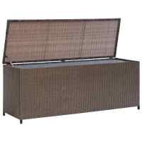 vidaXL Caja de almacenaje de jardín ratán sintético 120x50x60 cm en color Negro/Marrón/Gris - details 1