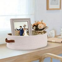 Cesta De Almacenamiento Oval Tejida Para Baño Organizador De Escritorio Multifuncional Porta Papel Toalla De Toilette Caja De Almacenamiento Para Juguetes - details 3
