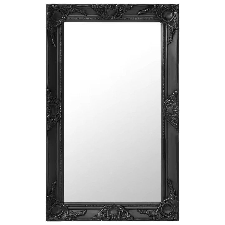 Espejo de pared estilo barroco negro 50x80 cm - 1