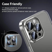 3Pcs Protector De Lente De Vidrio Para iPhone 11 12 13 14 15 pro Max Protector De Cámara Metálico Anillo Para iPhone 12 13 Mini iPhone 14 15 plus - details 2