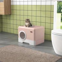 PawHut Arenero para Gatos Inodoro para Mascotas con Pala Bandeja Extraíble 2 Puertas Entrada Principal y Salida Superior 52x41x38,5 cm - details 1