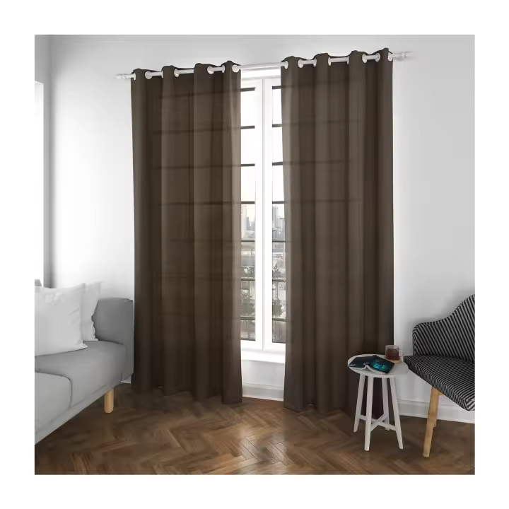 Cortinas Translúcidas ,Cortinas para  Salón Moderna  140x260cm. Elegantes y Modernas, 2 Piezas con Ojales Plateados. Ideal para Dormitorio, Comedor, Sala de Estar, Cocina - 1