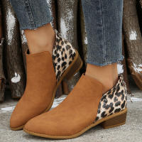 SP Botas de mujer de Tacón Grueso color Piel y modelo Chelsea británico de Caña Corte, de talla Grande, para todo el año. - details 2