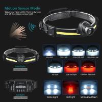 Linterna Frontal LED De Alta Potencia Con Sensor XPE+COB 7 Modos Para Pesca Y Caza Batería 18650 Luz Impermeable - details 2