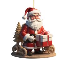 Colgante De Navidad De Santa Claus Y Payaso De Acrílico Rojo Para Decoración De Ventanas Y Coches Regalo De Adornos De Árbol De Navidad - details 2