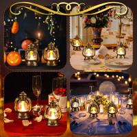 Mini Lanterna Decorativa Con Vela LED 4 Pulgadas 12 Piezas Colgantes Para Camping Centros De Mesa Vintage Ornamentos De Fiesta - details 2