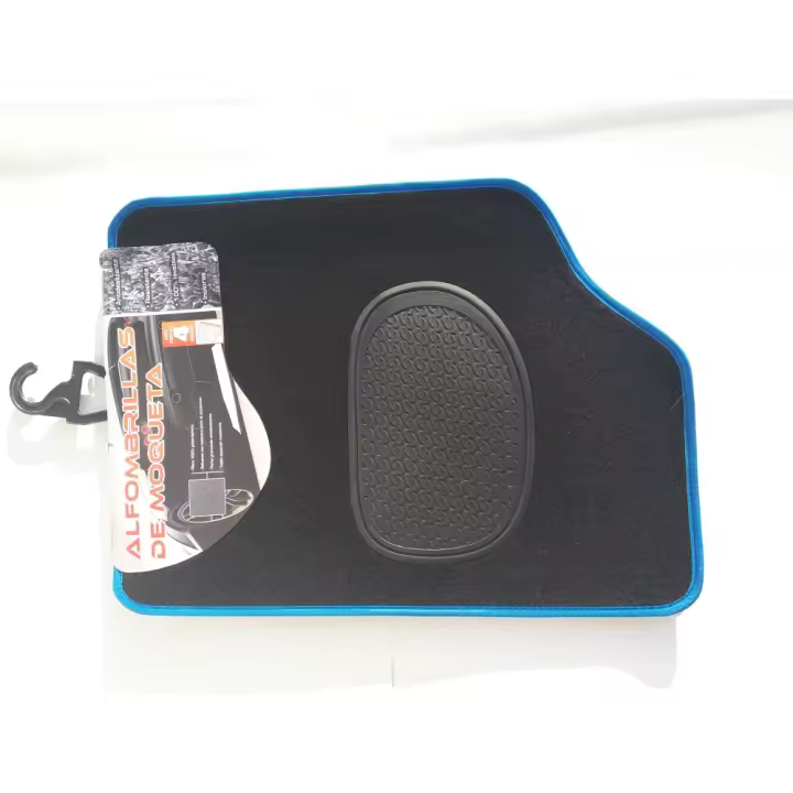 Racing - Alfombra Moqueta C/Rib Azul 4 Pcs - Resistente y Duradera - 1