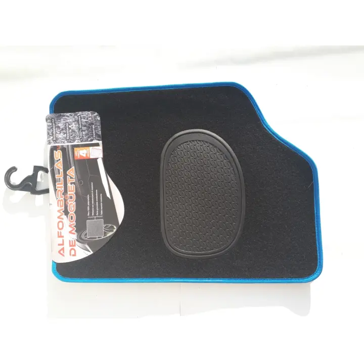 Racing - Alfombra Moqueta C/Rib Azul 4 Pcs - Resistente y Duradera - 1