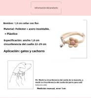Collar Para Gato Ajustable Con Flor Bonita Y Campana Accesorio Pequeño Para Mascotas Ideal Para Gatos Y Perros Pequeños - details 0