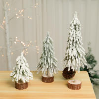 Mini Árbol De Navidad Con Pinales Enfrascados Decoración Para Escritorio Adorno Festivo Para Hogar Y Oficina Figura De Plástico - details 0