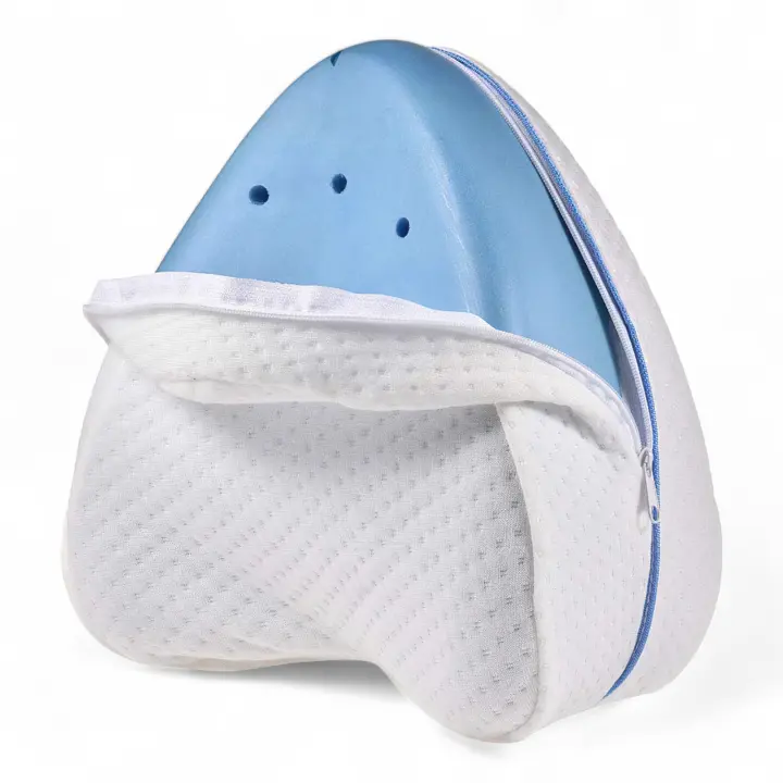Almohada de Descanso para Piernas Viscoelástica Ergonómica - Mejora Postura Al Dormir - Funda Lavable - Confort Insuperable - 1