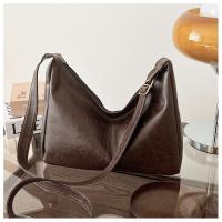 Bolso De Hombro Para Mujer De Cuero PU Vintage Estilo Maillard Casual Gran Capacidad Textura Moda Cruzado Bolso De Compa\u00f1ero - details 18