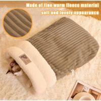 Bolsa De Dormir Para Mascotas Invierno Grueso Cálido Suave Plush Semi Aislado Viento Prueba Silla De Gato Perro Cómoda Cama Para Hogar - details 0