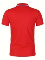 Camisa Polo Hombre Verano Transpirable Cómoda De Color Sólido Cuello Redondo Manga Corta Alta Calidad Ropa Casual De Calidad - details 25