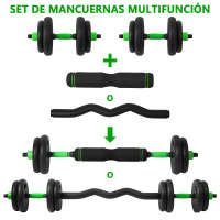 Juego De Mancuernas Ajustables Multifuncionales 3 En 1, Ajustables Con Asa Opcional, Barra Recta, Para Flexiones, 40 Kg, Pesas De Gimnasio En Casa Para Hombres - details 1