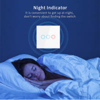 Interruptor Táctil De Pared LED Con Vidrio Templado Negro Y Blanco 1/2/3 Gánganos AC100-240 Interruptor De Panel De Energía - details 8