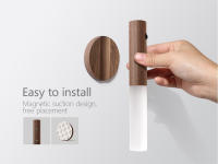 Lámpara De Pared Magnética LED De Madera Con Sensor De Movimiento PIR Luz Nocturna Recargable USB Para Casa Escaleras Dormitorio Iluminación De Mesa - details 0