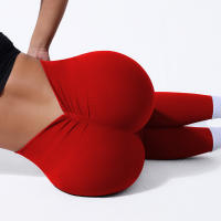 Pantalones De Yoga De Color Sólido Con Cintura Alta En V Y Costuras Sin Marcas Para Mujer Leggings De Gimnasio Y Correr Con Estiramiento Alto Tejidos En Ribete - details 11