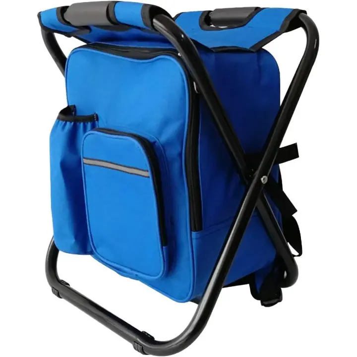 Camping Chair with Backpack, Multifunctional Fishing Backpack Stool, Ultralight Waterproof Insulated Backpack Chair for Camping/BBQ/Picnic/Travel/Hunting Blue - 1