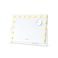 Espejo de Maquillaje LED Táctil, 15 Luces Regulables, 3 Tonos, Aumento 10X, Puertos USB y Soporte Móvil, Blanco - details 0