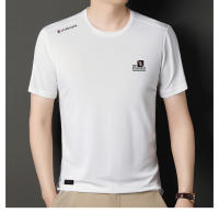 Camiseta De Hombre De Marca Alta Con Estampado De Letras Verano Nuevo Ice Silk Casual O-Neck Sin Costuras Transpirable Para Uso Diario - details 10