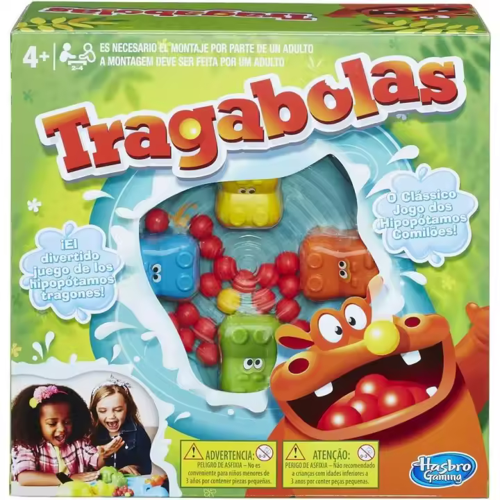 Hasbro Gaming Tragabolas Juego de Mesa de Hipopótamos tragones + 4 años - 1