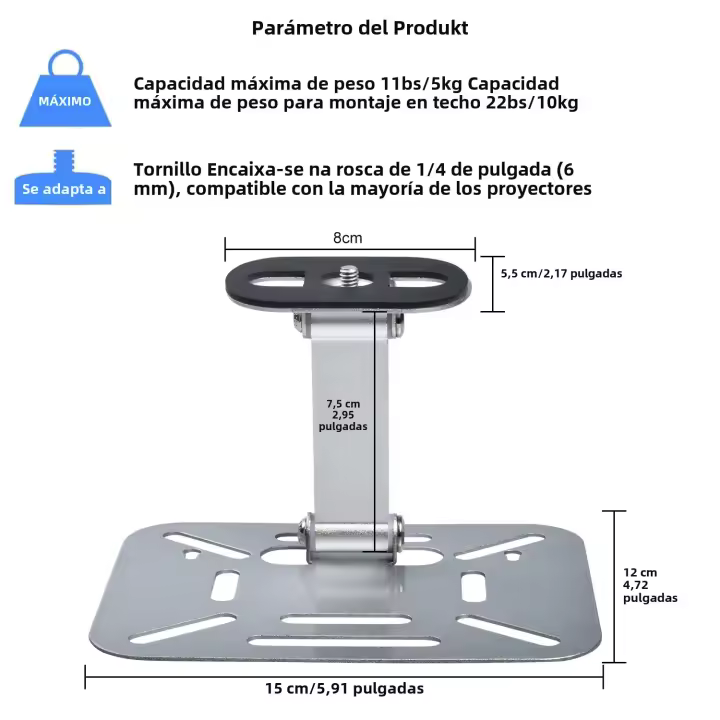 Soporte Ajustable Y Removible Para Proyector De Escritorio Universal Soporte Para Proyector Móvil De Mesa Soporte De Estudio Y Hogar - 1