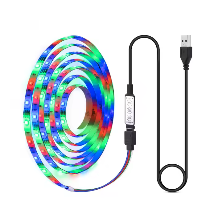 Tira De Luces LED RGB USB 5V Impermeable Para Sala De Juegos Decoración De Retroiluminación De TV Cinta Flexible De Cambio De Color - 1