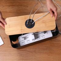 Caja De Almacenamiento De Cable De Madera Caso De Almacenamiento De Línea Eléctrica Organizador De Cargador Y Enchufe a Prueba De Polvo Para El Hogar - details 1