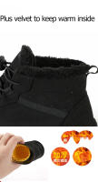 Botas De Algodón Para Hombres Impermeables Con Peluche Caliente Zapatos De Senderismo Antideslizantes Botas De Exterior Talla True - details 5