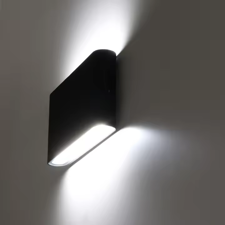 ALPINALUZ Aplique LED 12W "SAFATA" IP54 para exterior/interior, diseño rectangular en aluminio blanco, iluminación arriba y abajo, 2700K Blanco cálido - 1