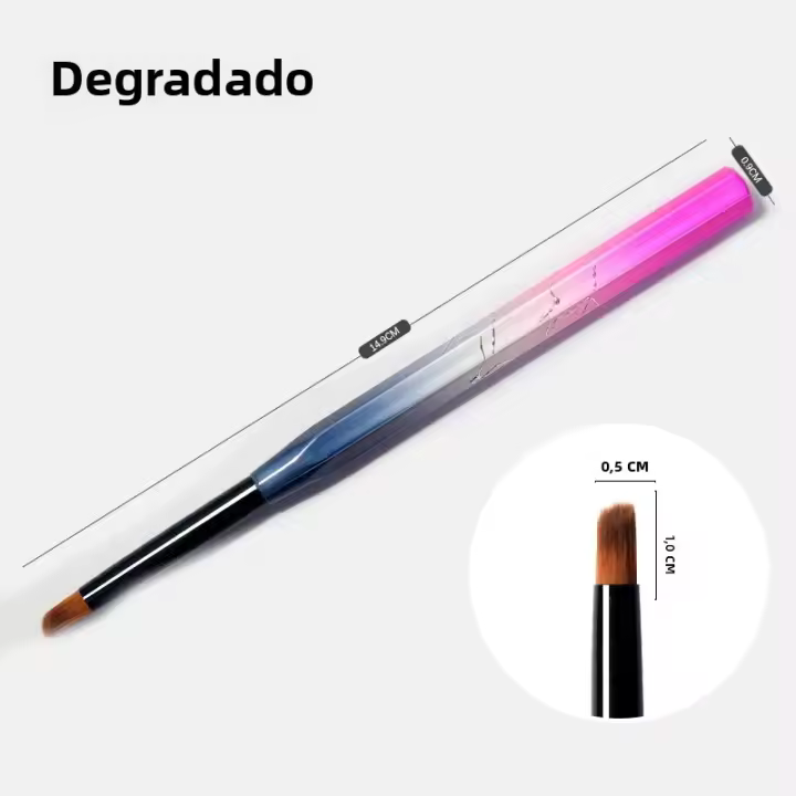 Pincel De Arte Para Uñas Gradient Color Dibujo Y Pintura De Plumas Para Diseño De Tiras De Uñas DIY Manicura Rosa Con Negro - 1