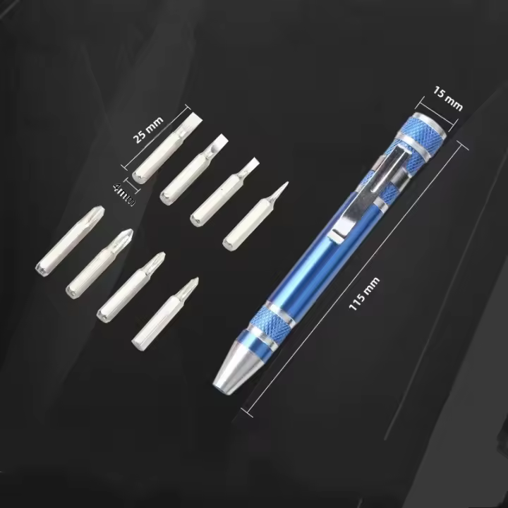 Kit De Herramientas De Reparación Portátil 8 En 1 Mini Destornillador De Precisión De Aleación De Aluminio Para Teléfono Móvil Set De Herramientas De Mano - 1