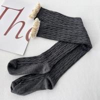 Calcetines Largos De Encaje Dulce Estilo Japonés Para Mujeres Y Niñas Color Negro Y Blanco JK Lolita No Sexually Suggestive Hechos De Algodón - details 12