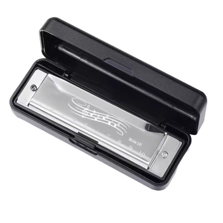 Harmonica Portátil Con 10 Agujeros Y 20 Tonos Mini Harmonica Instrumento Musical Educativo Para Niños Y Adultos Regalo Fácil De Aprender - 1
