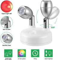 2Pack Spotlights LED Inalámbricos Rotativos Luz De Acento Piloto Potenciado Lámpara De Pared Para Armario Interior Y Pared - details 3