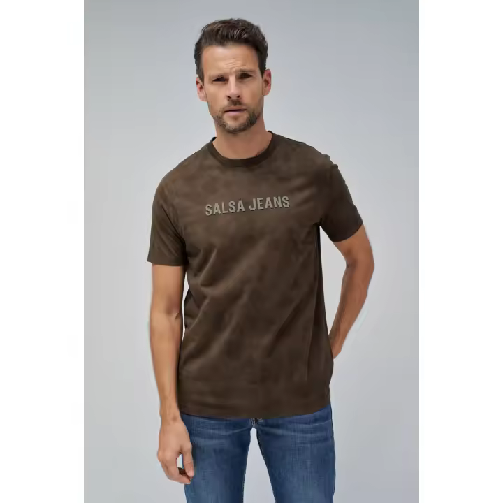 Camiseta Slim Fit Marrón Salsa - 1