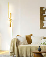 Lámpara De Pared LED Interior Con Interruptor De Enchufe Para Dormitorio Fondo De TV Negro Oro Lámpara De Pared Aluminio Para Pasillo - details 6