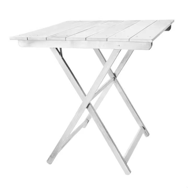 Wellhome Mesa Velador Plegable Haya Blanco 70x70x76 Cm - 1