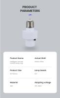 Soporte De Lámpara LED Convertible Inteligente Infrarrojo E27 Rango De Voltaje AC85-265V Con Control Remoto Imperdible Para Lazos - details 11