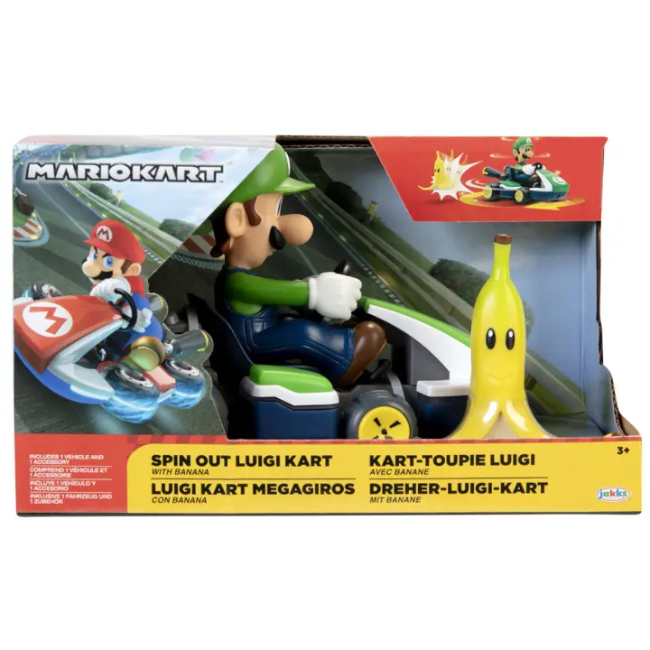 Figura Luigi Kart megagiros Mario Kart 6,5cmFigura  Coleccionable - Idea de Regalo- Mercancia Oficial - Juguetes para Niños y Adultos - Movies Fans - Muñeco para Coleccionistas y Exposición - 1
