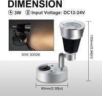 3W 12V LED Reag Light para RV, aplique de pared pequeño proyector interior 90 ° convenientemente ajustable con interruptor para autocaravanas de caravana (blanco cálido, paquete de 2) [clase energética A ++] - details 0