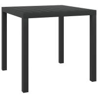 vidaXL Mesa de jardín de aluminio y WPC negra 80x80x74 cm - details 0