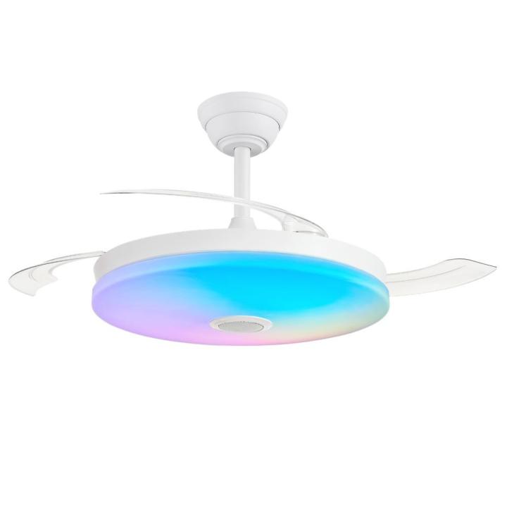 Ventilador de Techo Arpón Blanco con Aspas Retráctiles y Control Inteligente
