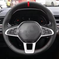 Cubierta De Volante De Cuero Microfibra Para Renault Clio 5 (V) Zoe Captur 2019-2020 Hecha a Mano Personalizable Protege El Interior Del Coche - details 0