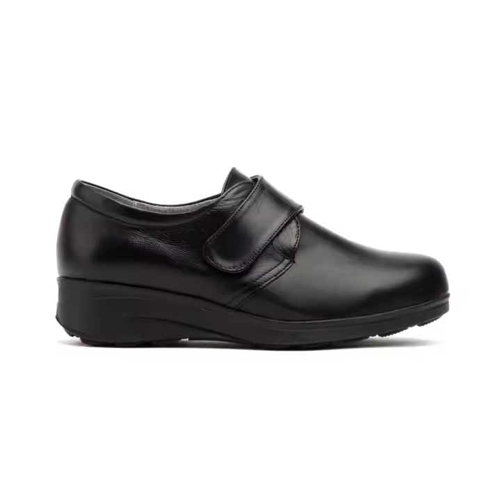 CBP - Conbuenpie CBP Zapatos Confort Piel Negros Cuña 4cm Antideslizantes - 1