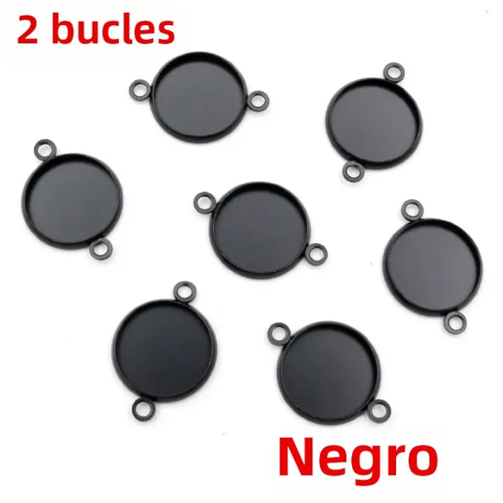 Base De Cabochón Redonda 8-25mm Con Un/Doble Anillo Para Fabricación De Joyas Pendiente De Pulsera Encaje Metálico De Hierro Libre De Plomo Y Níquel - 1