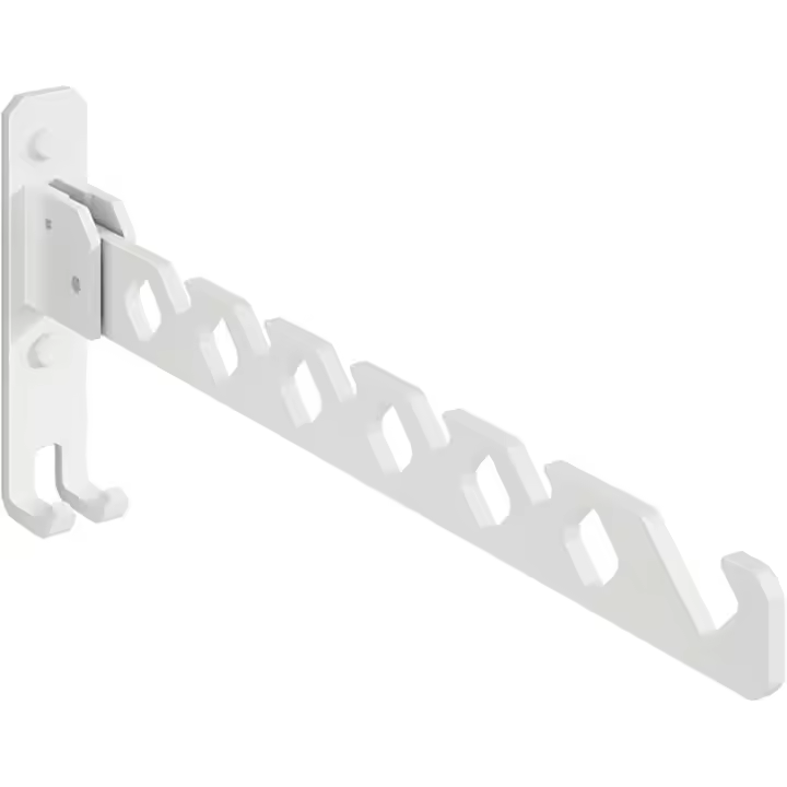 Percha plegable, para Ropa Gancho, percha de aleación de Aluminio, Gancho de pare, ulizado para Colgar ropa en Balcones, Baños, pasilos (Blanco) - 1