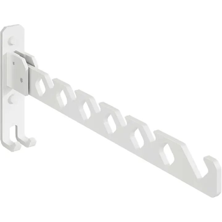 Percha plegable, para Ropa Gancho, percha de aleación de Aluminio, Gancho de pare, ulizado para Colgar ropa en Balcones, Baños, pasilos (Blanco) - 1