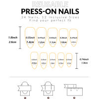24PCS Uñas Postizas De Forma De Dátil Con Borde Francés Blanco Elegantes Y Modernas Para Mujeres Uñas Postizas De Alta Calidad Para Fiestas Y Uso Diario - details 11